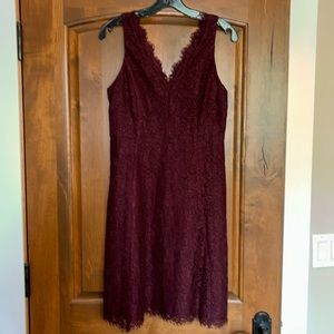 Burgundy lace affect, Ann Taylor Dress